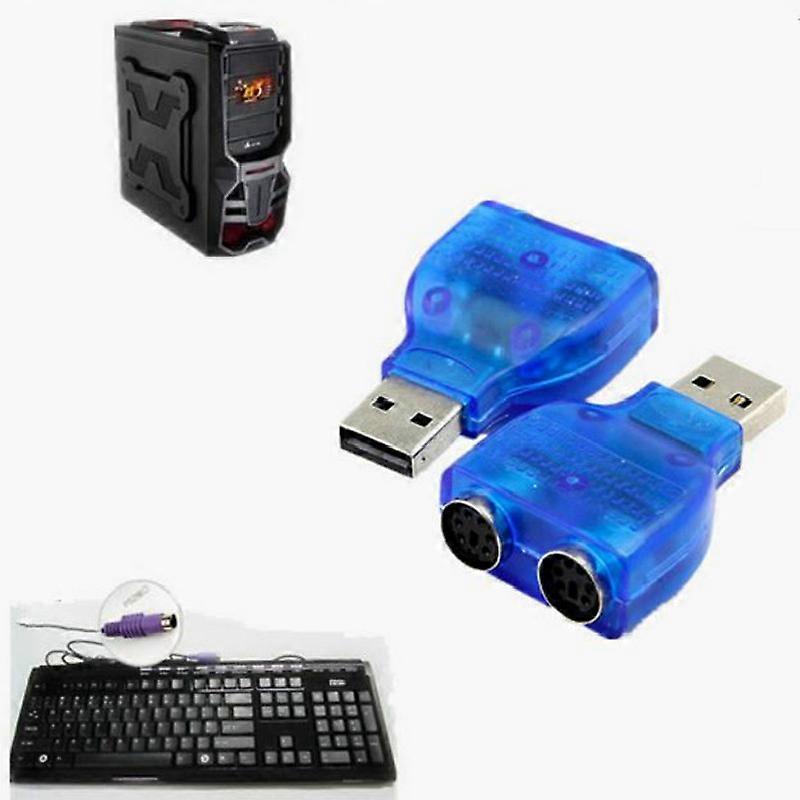 Slim USB 20 to PS2 adapter dongle To use your PS2 KeyboardMouse on a USB port computer accessories