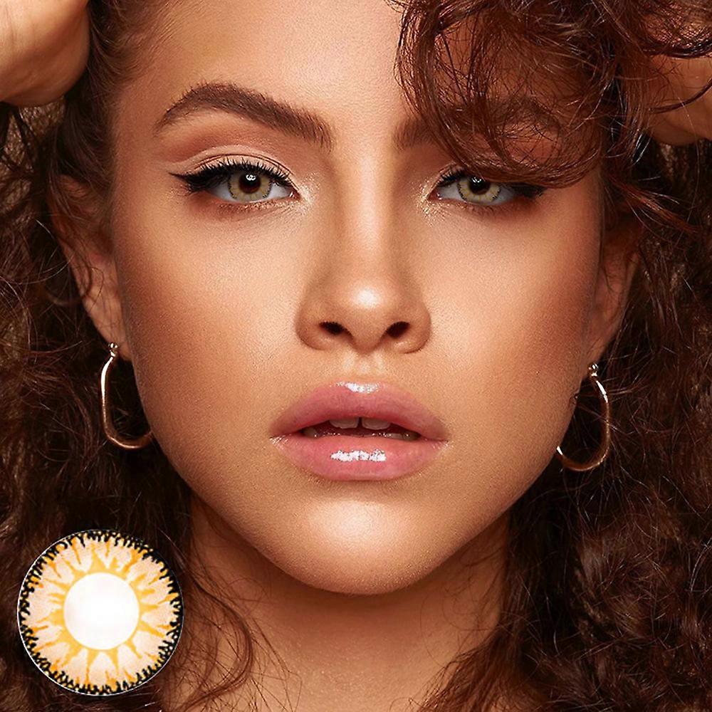 1 Paar (2pcs) Kosmetik Kontaktlinsen Kontaktlinse für Augen Schönheit liefert Braune Sonne