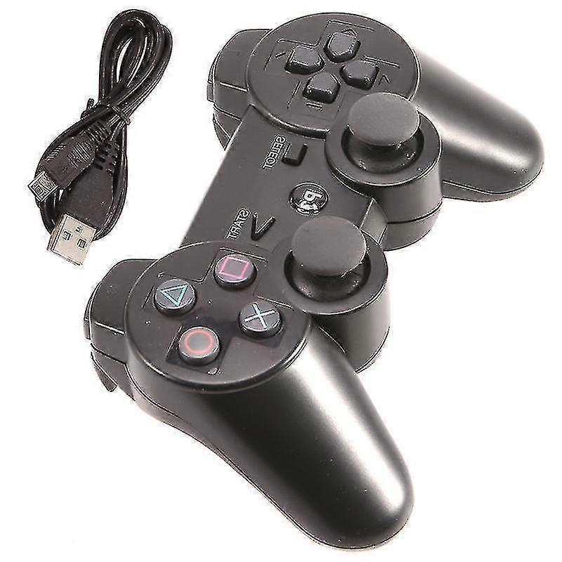Wireless 2.4g Usb Compatible with Ps3 Gamepad Controller Black