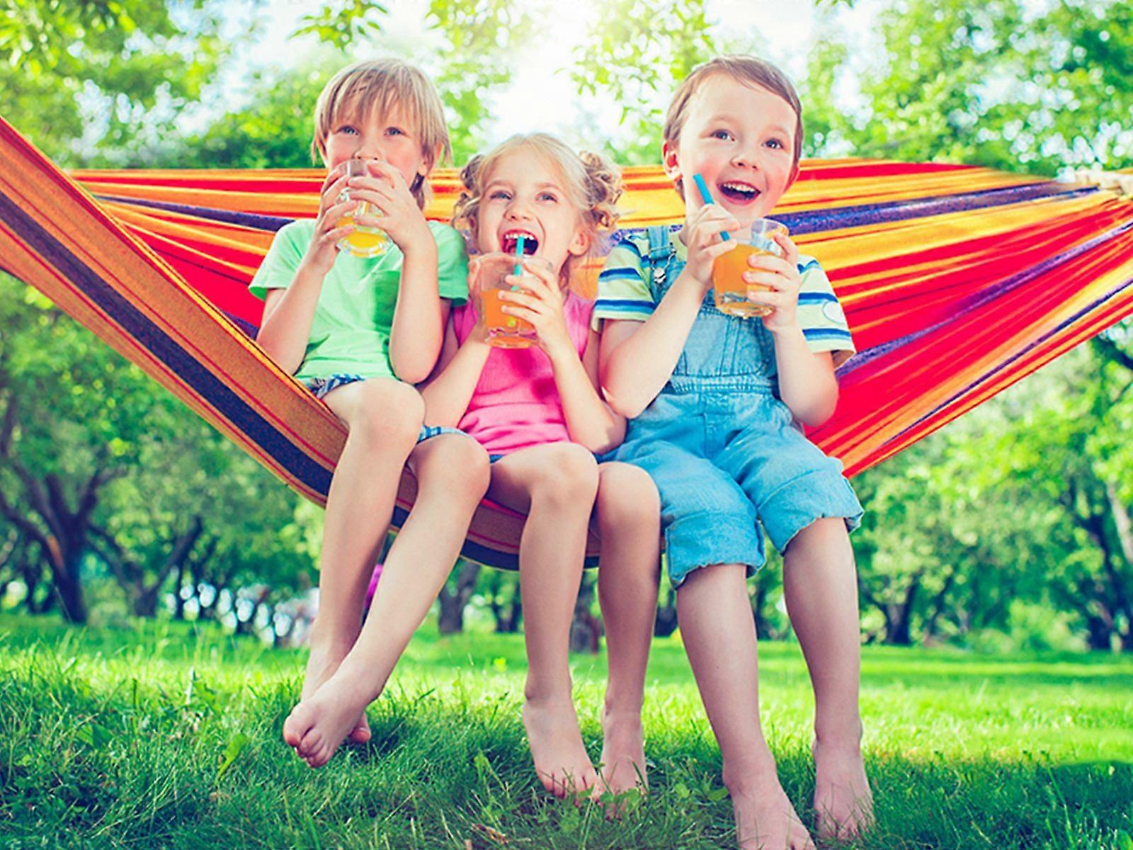 Double People Outdoor Striped Hammock