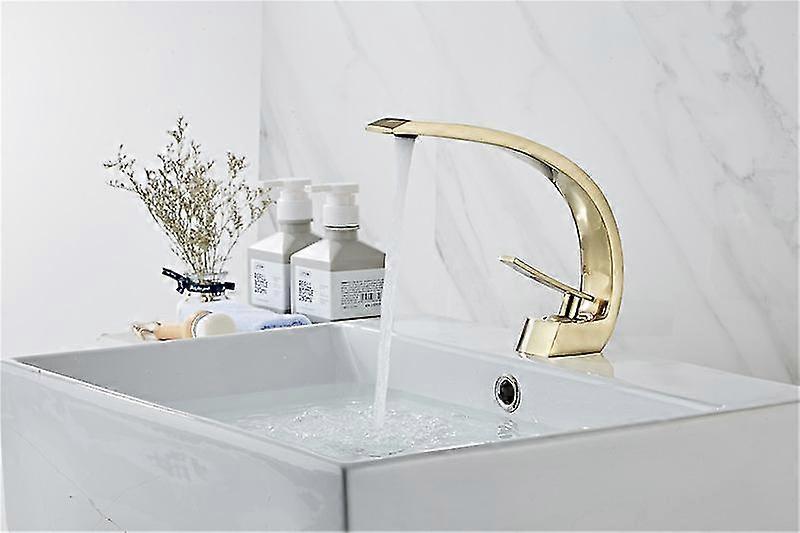 Chrome Orange Håndvask Vandhaner Moderne Badeværelse Mixer Tap Messing Håndvask Vandhane Enkelt Håndtag Enkelt Hul Elegant Kran Hane