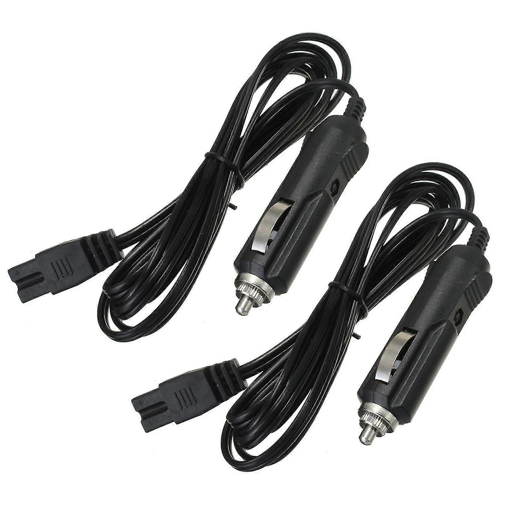 2x 2m 12v Replacement Car Cooler Box Fridge Cigarette Lighter 2 Pin Charger Cable