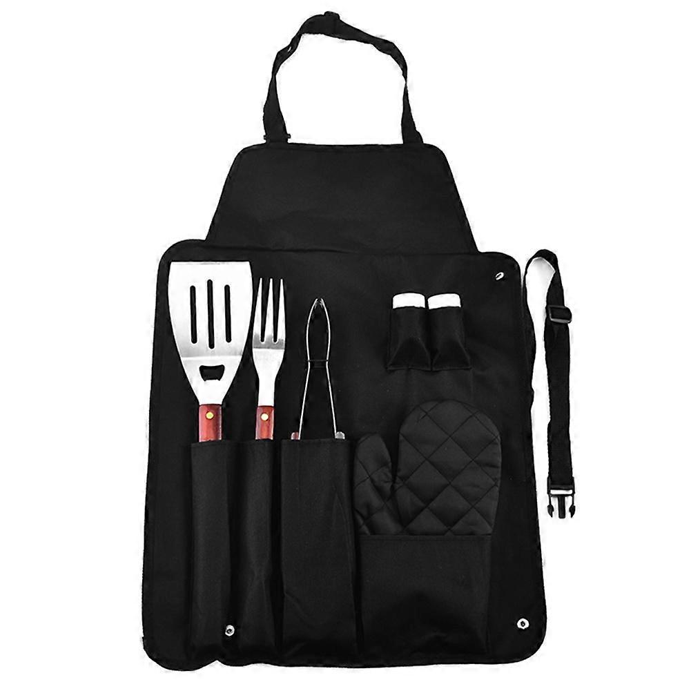 Outdoor BBQ Cooking Tools Heat Resistance Grilling Fork Tongs Spatula for Camping