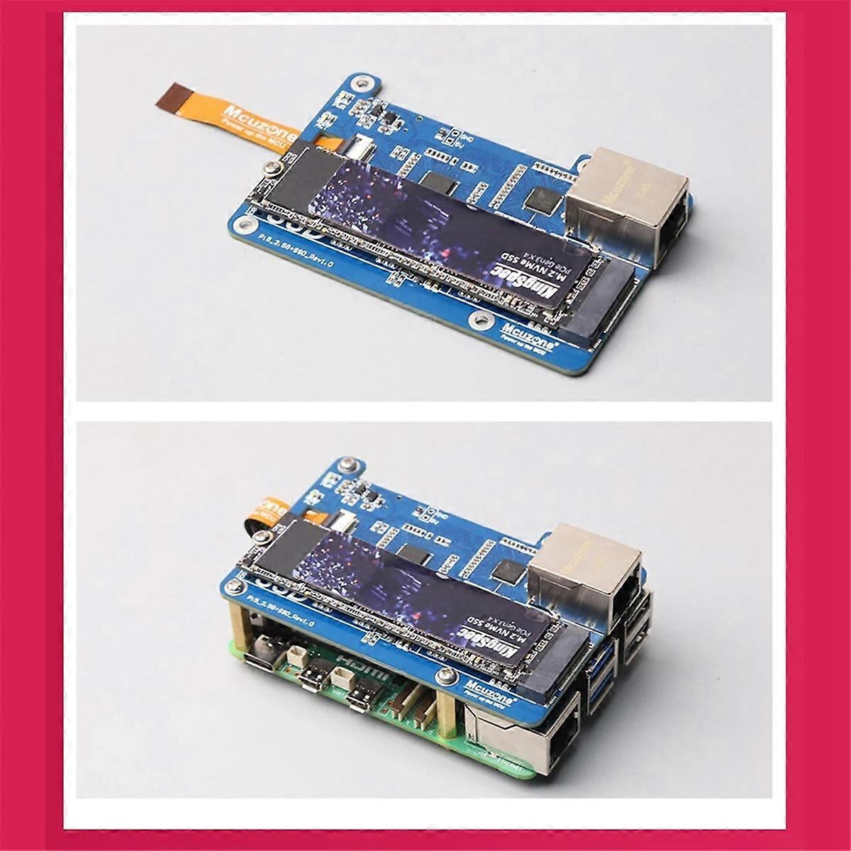 .5G لمدة 5 PCIE إلى NVME SSD + 2.5G ETH قبعة RTL8125 ، دعم نظام التشغيل RPi ، 2280،2242،2230 حجم SSD