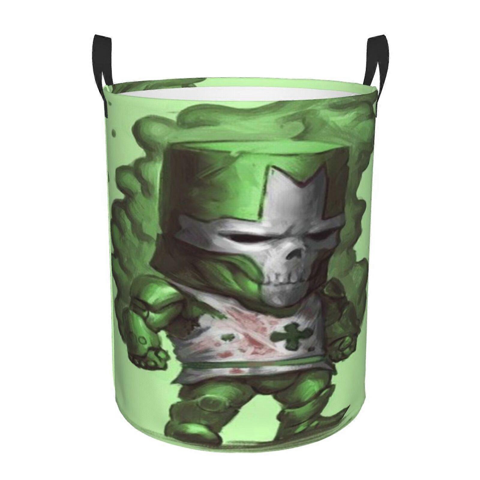 Castle Crashers 3d Graphic Flame Laundry Basket Fire Flame Clothes Hamper Storage With Handle-SYS28136