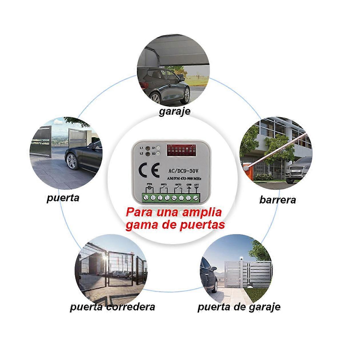 Universal Garage Door Remote Control Receiver 2CH Controller Switch for Transmitter RX Multi Freque