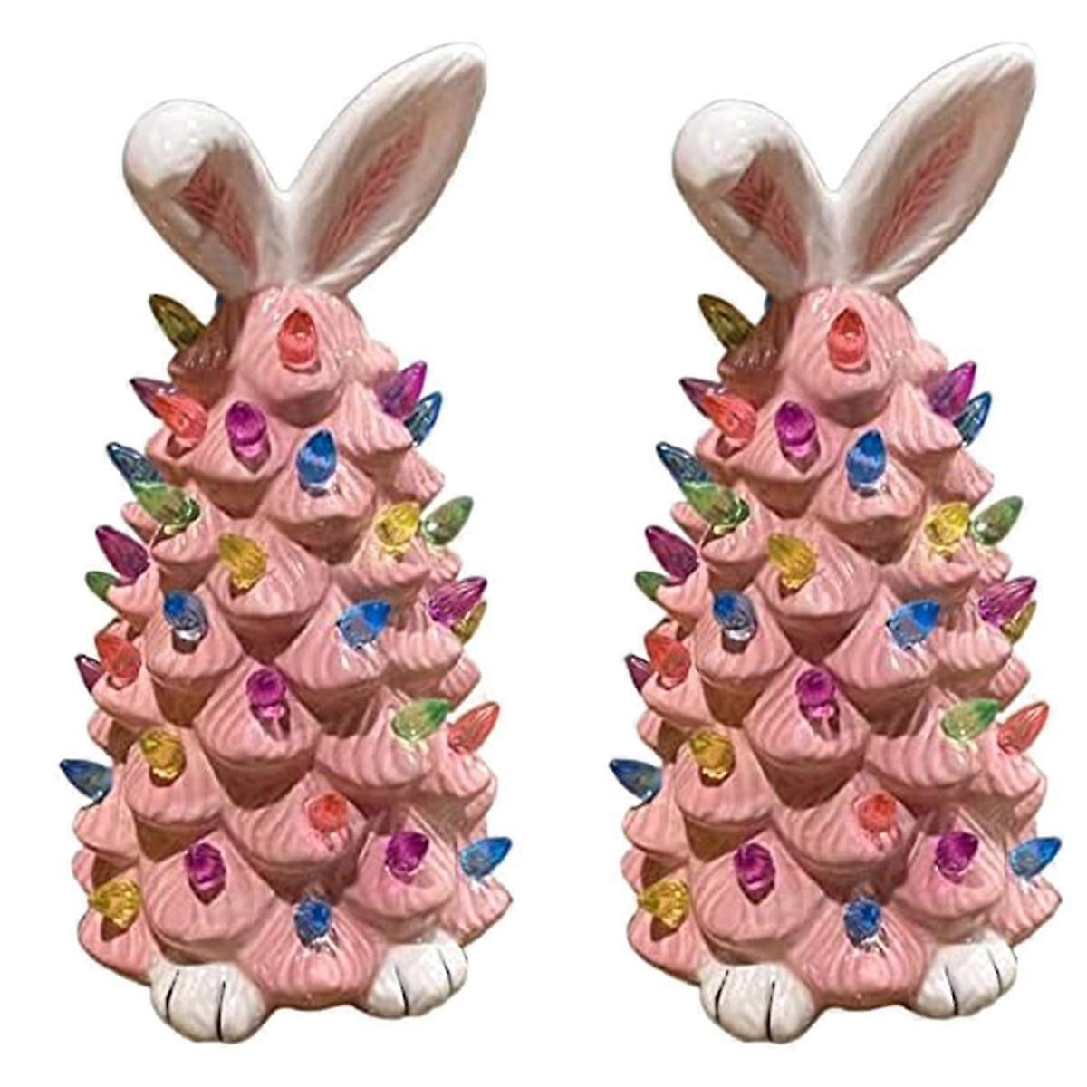 2PCS Resin Craft Rabbit Easter Decor Home Decor Ornaments