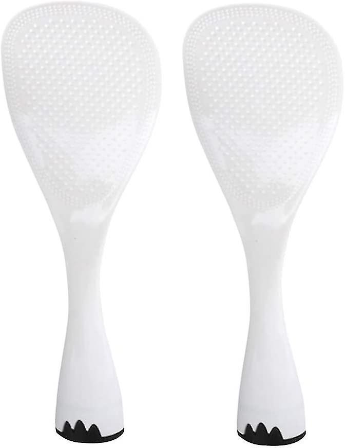 2 Pieces Non-stick Rice Spoon, Stand-up Serving Rice Spatula,rice Paddle For Rice, Mashed Potato Kitchen Tools (white)-