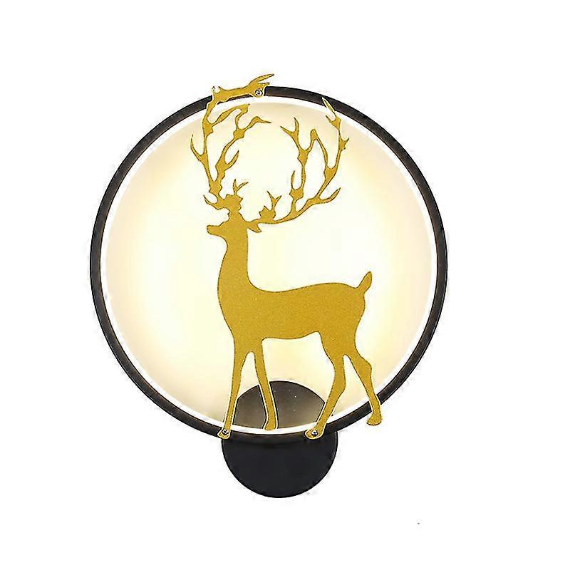Nordic Elk Wall Lamp Black Three Light Color Changeable