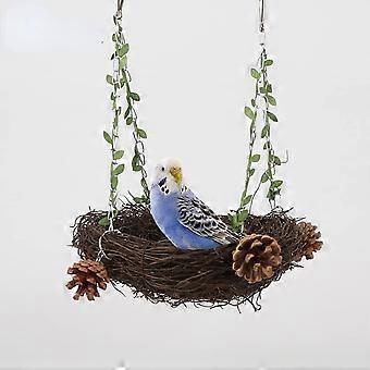 Luonnollinen rottinkipesä Suuri lintukeinu papukaija-aralle Amazonin afrikkalainen harmaa lovebird peippo Kanarian undulaattihäkkilelu