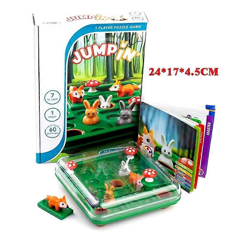 Bunny Bouncing Game Kids Puzzle Board Checkers Toy Funny Rabbit Fox ...