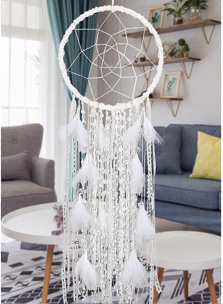 Large Dream Catcher with White Feathers(White)