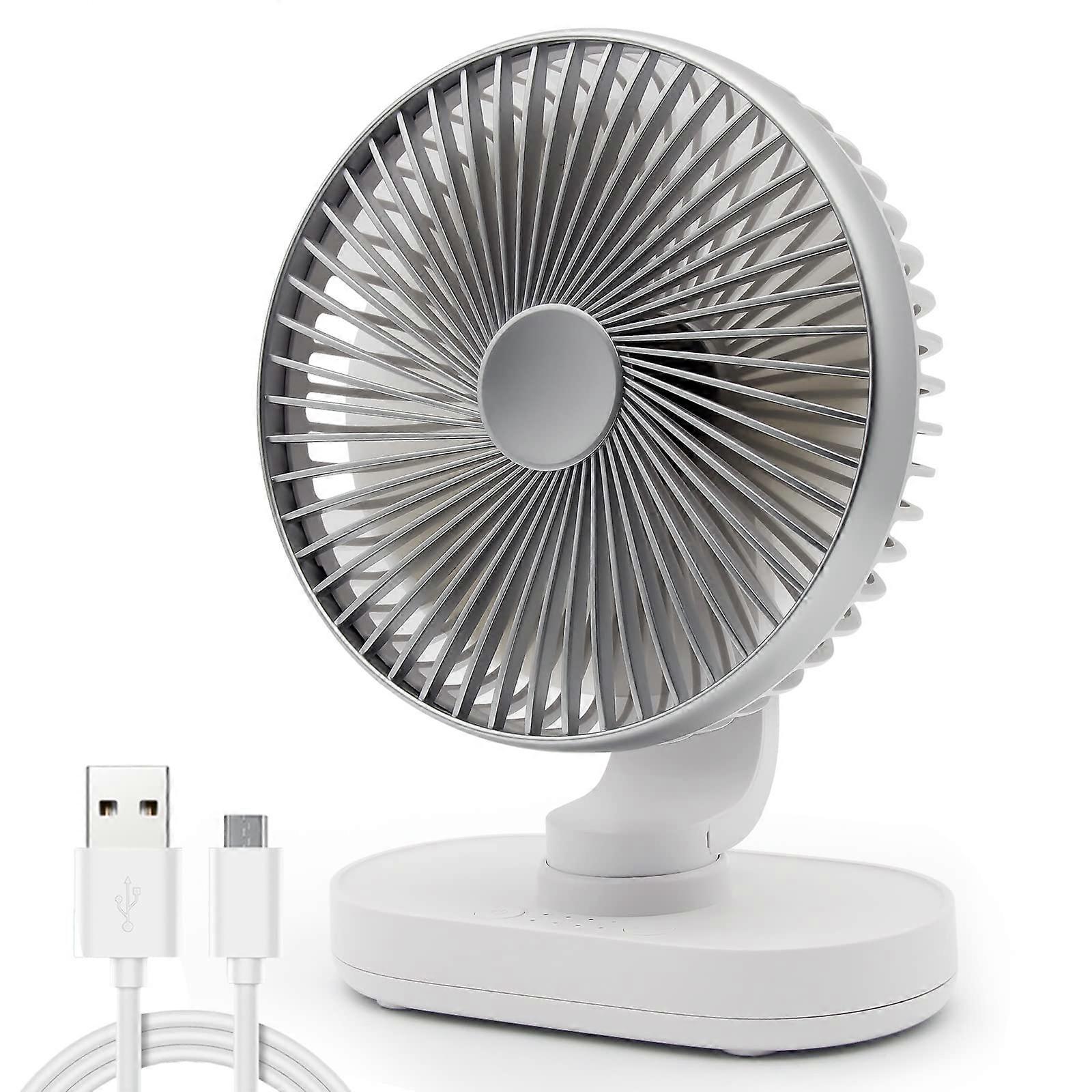 Table Cooling Fans, Quiet Operation, 4 Speeds(Silver)