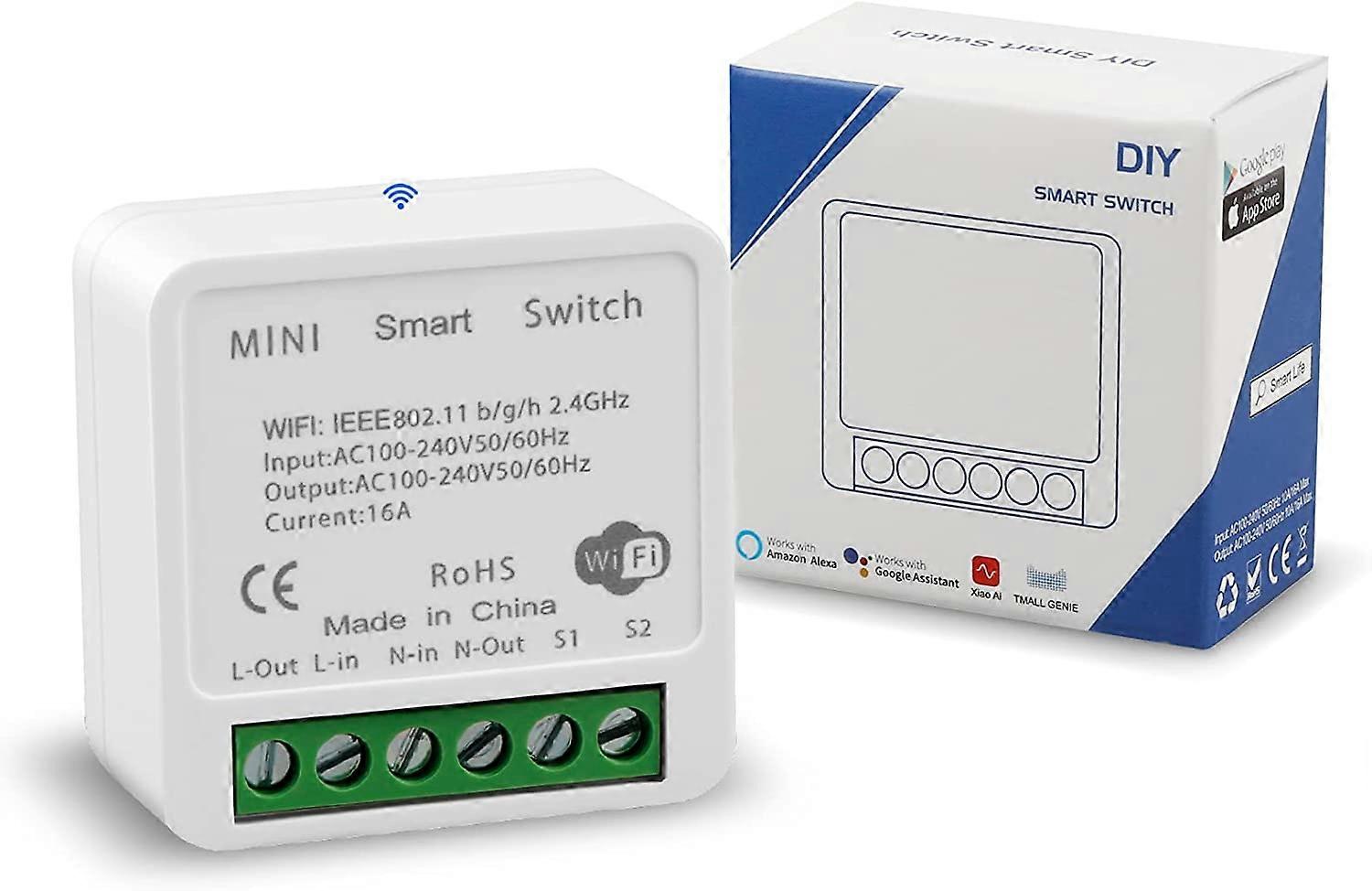 Mini Smart Light Switch Breaker Module,XUELILI WiFi Smart Relay Switch