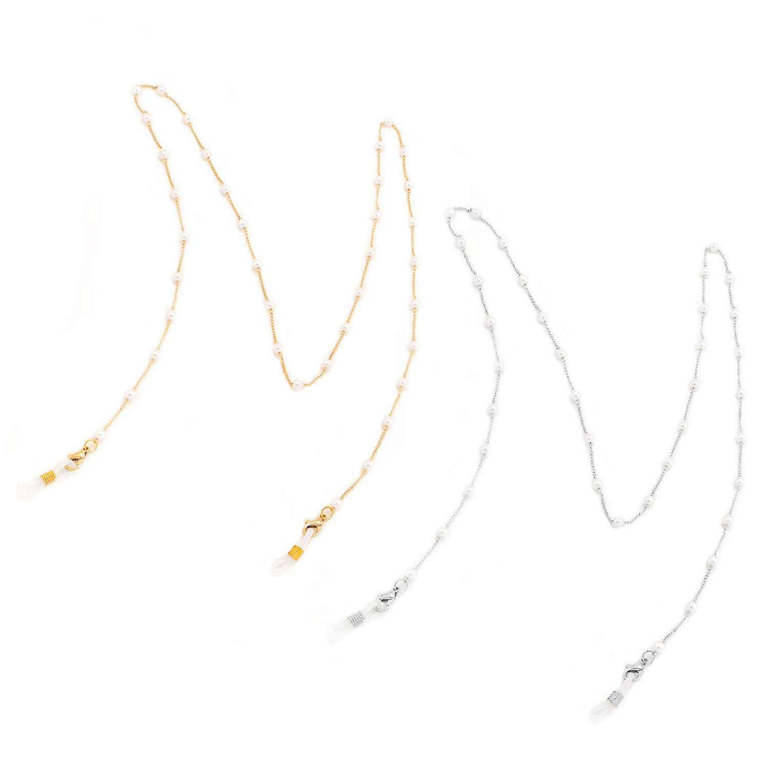 2 glasses chains in gold and silver