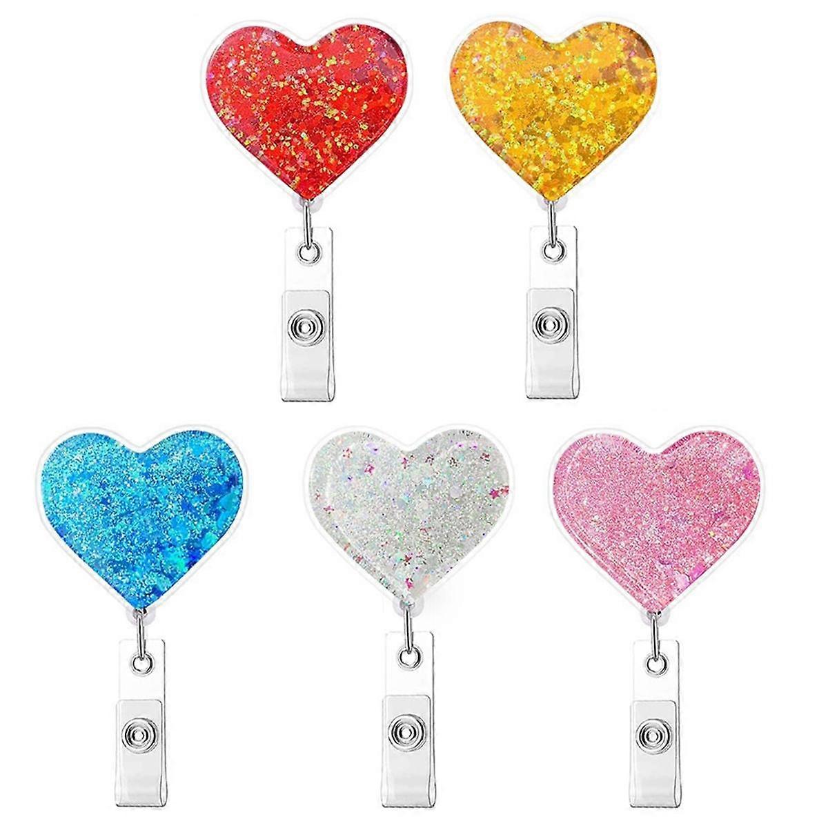 Multi-Color Love Flow Oil Bag Patch Easy-Pull Buckle Retractable Rotating Easy-Pull ID Buckle Badge