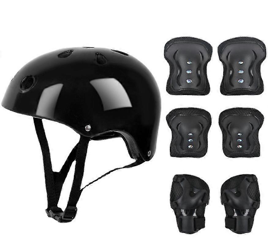 7 PCSキッズ保護具セットローラースケートヘルメット肘手首膝パッドスケートボードサイクリングスケート用