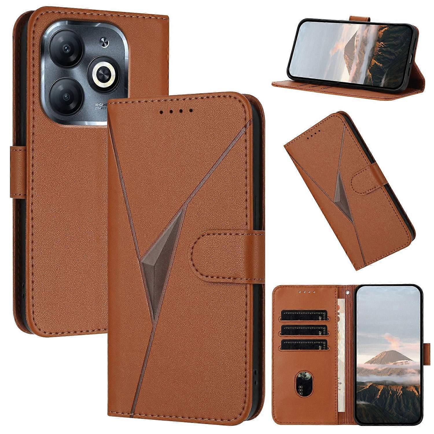 Triangle Pattern PU Case For Infinix Smart 8