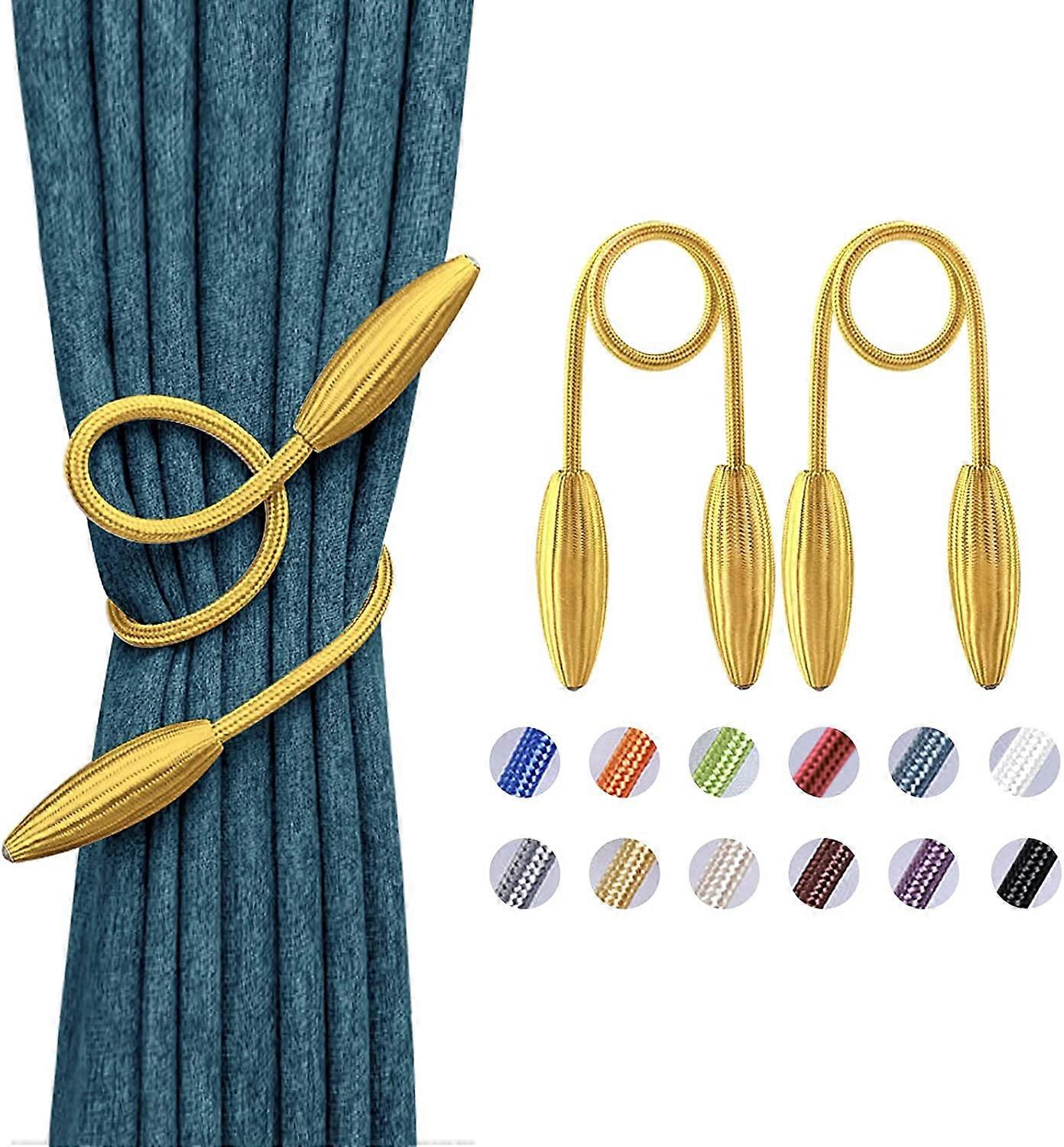 2 Pack Creative and Decorative European Style Twist Curtain Tiebacks for Home and Office Window (Gold)
