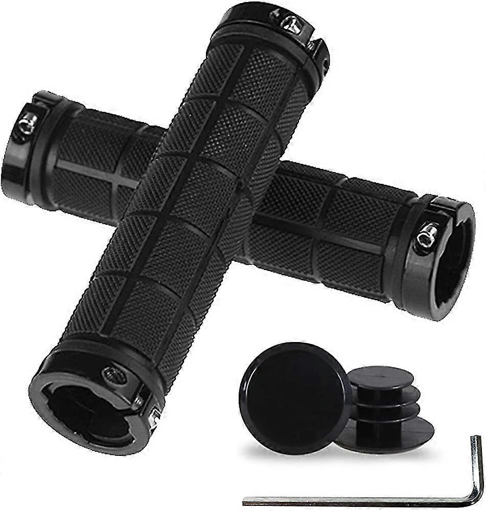 Pair Of Ergonomic Bicycle Grips In Non-slip Soft Rubber, Grip