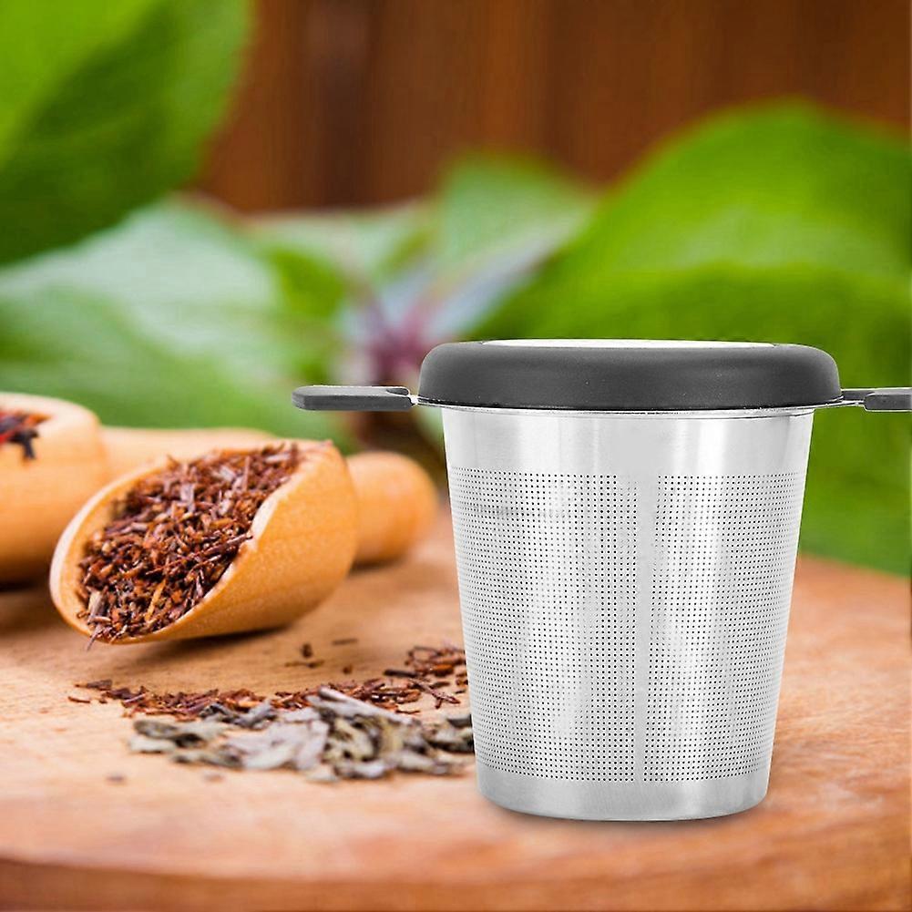 Tea Filter Cup Infuser Strainer Stainless Steel Tea Accessories with Silicone Lid