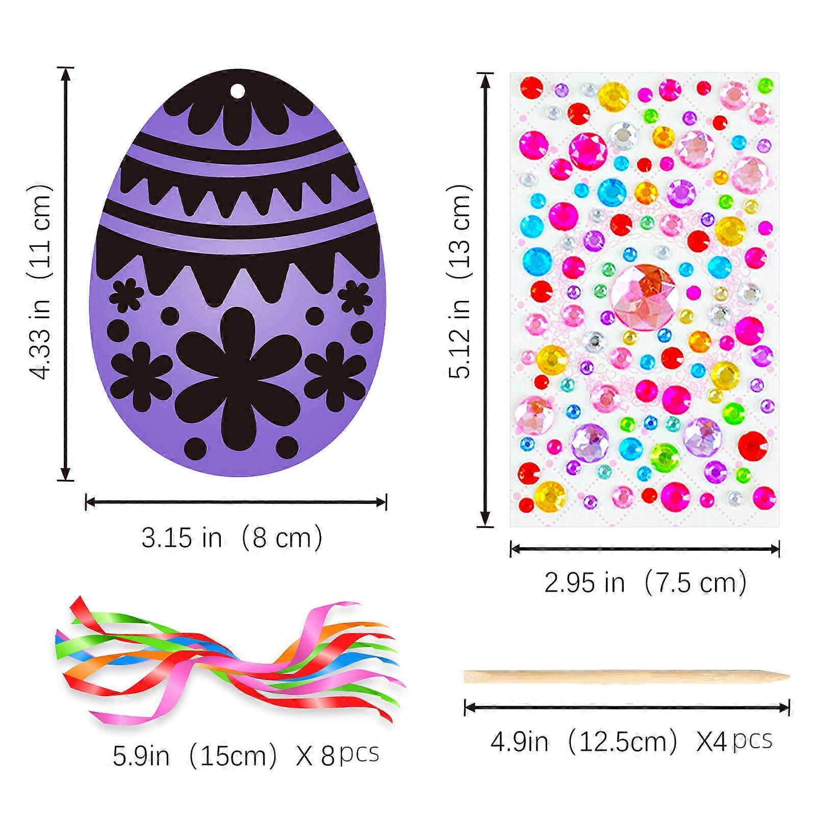 Påskägg Barnens bländande färgborr Scratch Egg Set Påskägg skrapa bild hängande prydnad med bambupenna