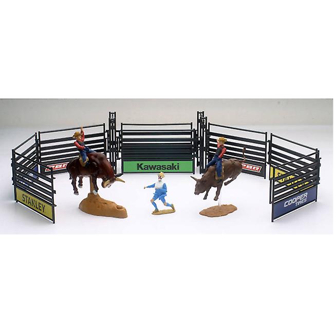 NewRay Toys PBR Bull Riding Playset with Gate, Brown