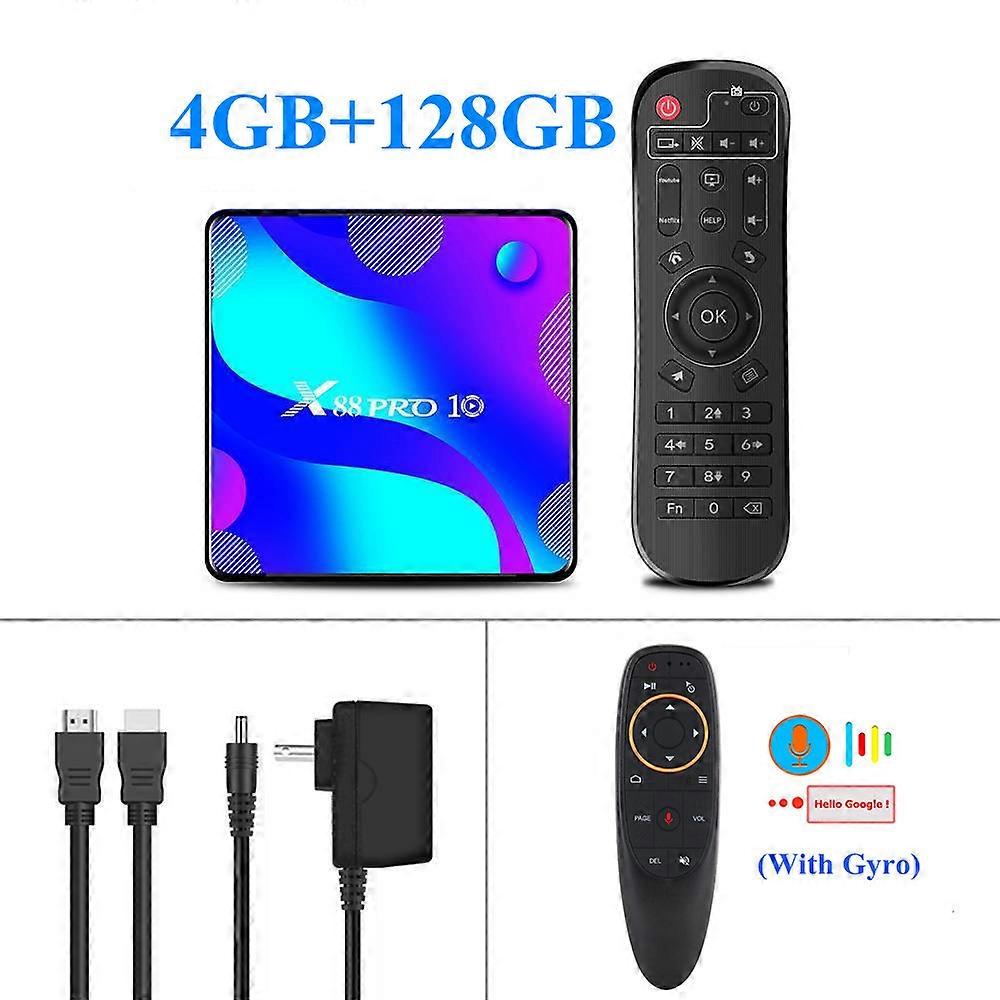 Smart TV Box Android 11 X88 Pro 10 RK3318 Media Player 4GB RAM 128GB ROM 2.4G&5.8G Dual Wifi BT4.0 3D Youtube 4K Set Top Box
