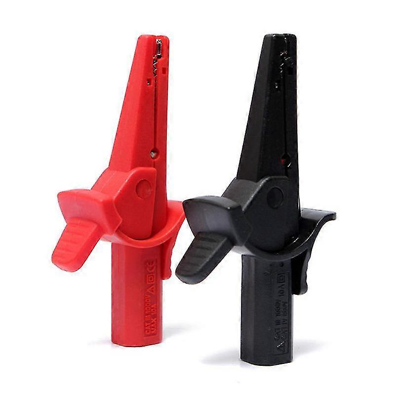 Insulated Battery Clips, Banana Test Clips, Alligator Clips Electrical Test Clips With 4mm Banana Jack Socket Terminals, Black Red 2 Pack