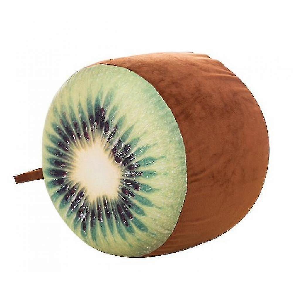 3d Fruit Inflatable Stool Throw Pillow Watermelon Orange Cushion(brown)