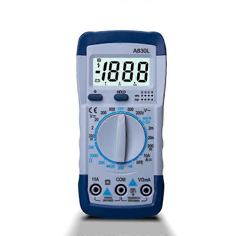 1Pcs A830L LCD Digital Multimeter AC DC Voltage Diode Freguency Multitester Current Tester Luminous Display with Buzzer Function