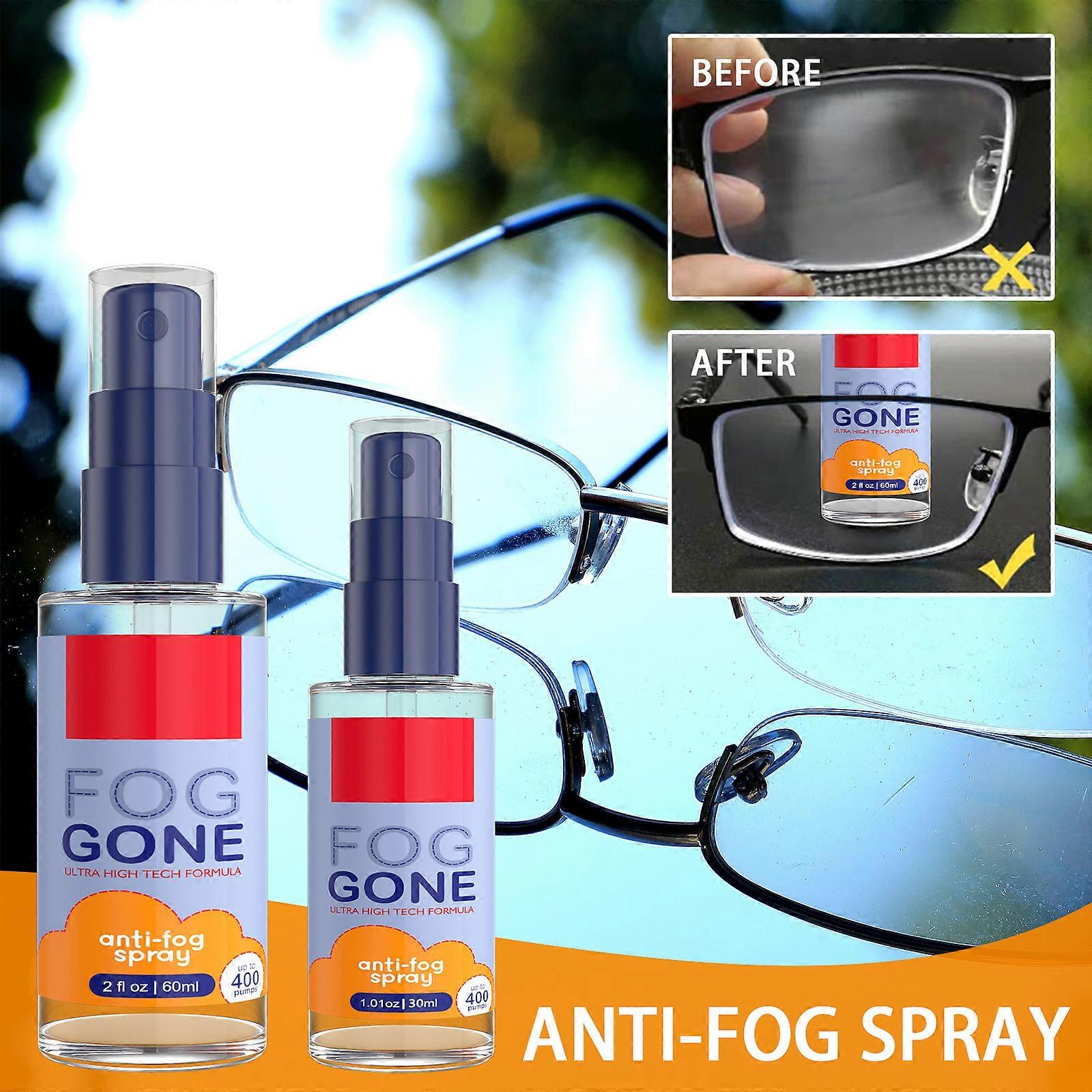 Anti Fog Spray Eyeglass Lens Cleaner, Fog Defender System Anti-Fog Spray for Eyeglasses, Mirrors, Goggles Long Lasting Defogger