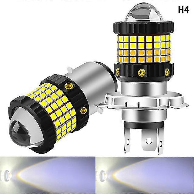 1PC LED Motorcycle Headlight Vehicle Lighting Bulbs H4 H6 BA20D 12-80v Projector Lens High/Low Beam Motorbike White Yellow Headlamp Car Accessory