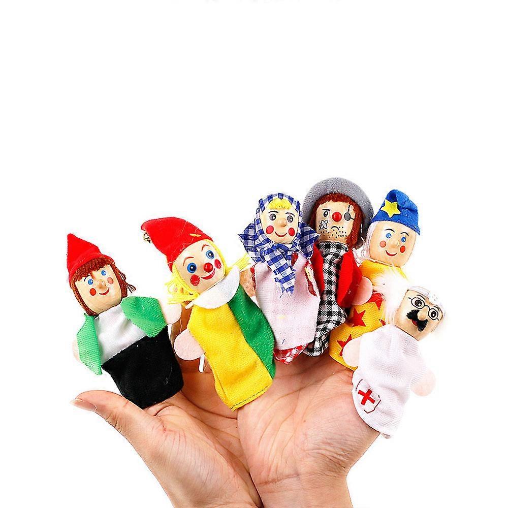 6 Finger Puppets Plush Toy Animal Hand Puppet for Kids Party Birthday Party Bag Fillers Gift N