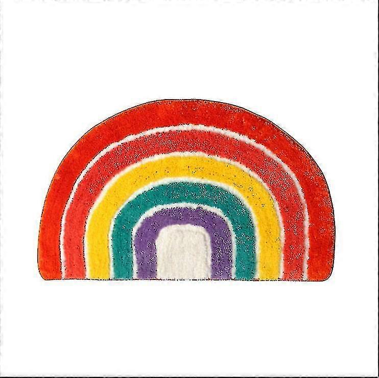 Cartoon Rainbow Semicircle Absorbent Non-slip Carpet (50*80cm)