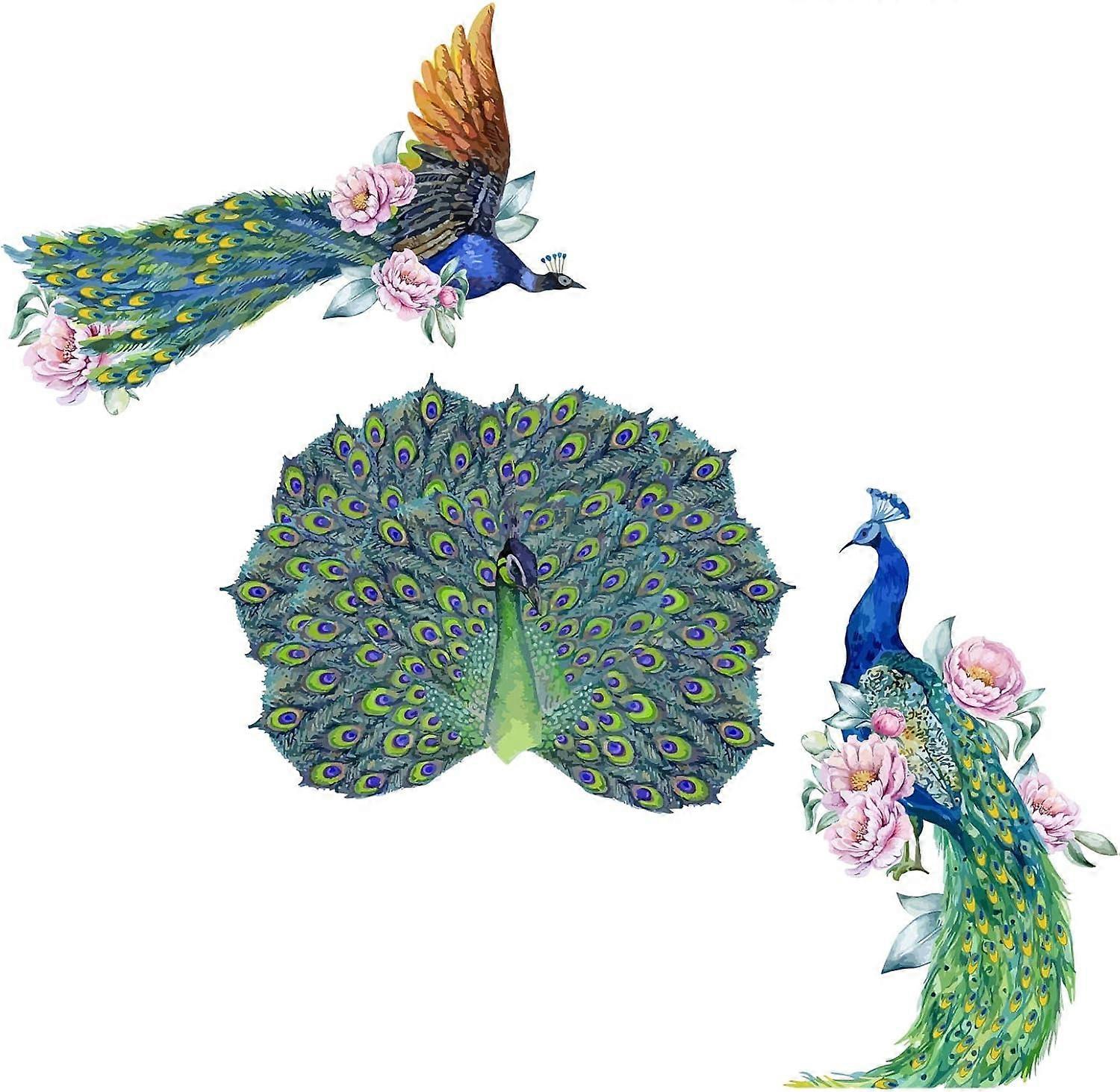 PVC Wall Stickers Wall Decoration Peacock Pattern 980x390mm