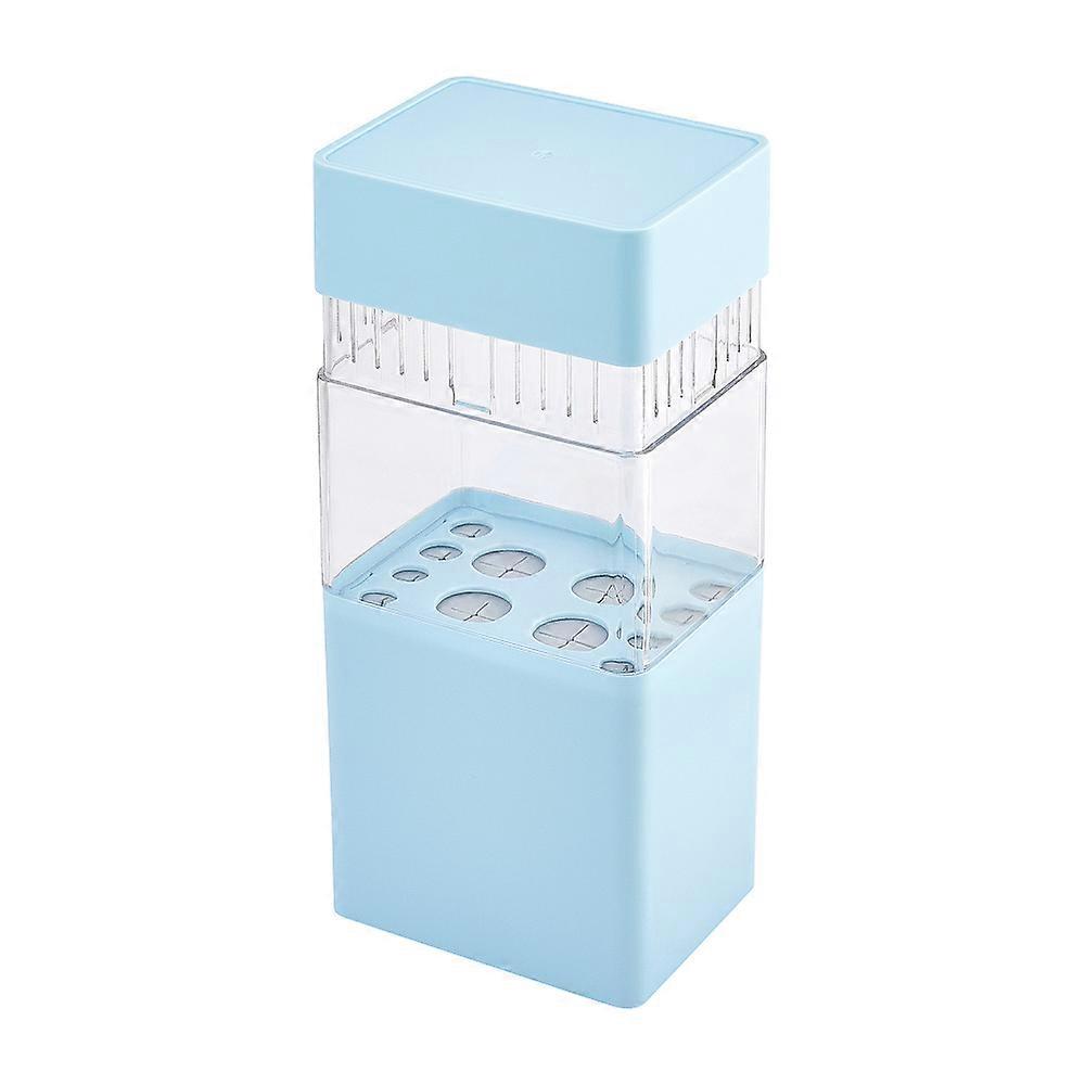 ABS with Plastic Cosmetic Brush Storage Container Rectangle Light Sky Blue 105x80x220mm DIY