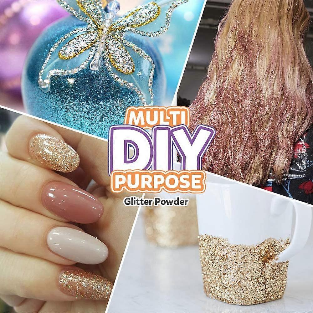 Gold & Silber Glitzerpulver 100g – Feines Bastelglitzer Für Nägel, Make-up, Harz & DIY-Projekte