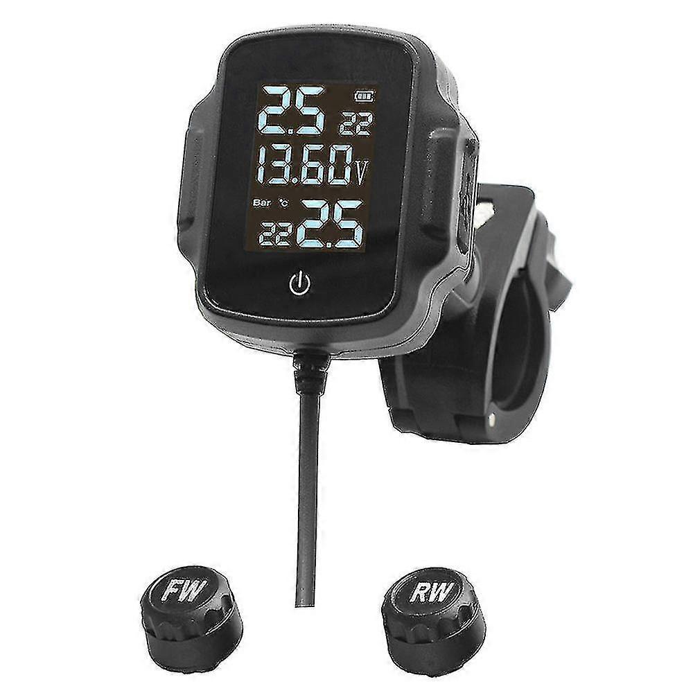 Motorcycle Tpms Motorbike Tire Pressure Monitoring System Tyre Temperature Alarm System With Qc 3.0 Tw
