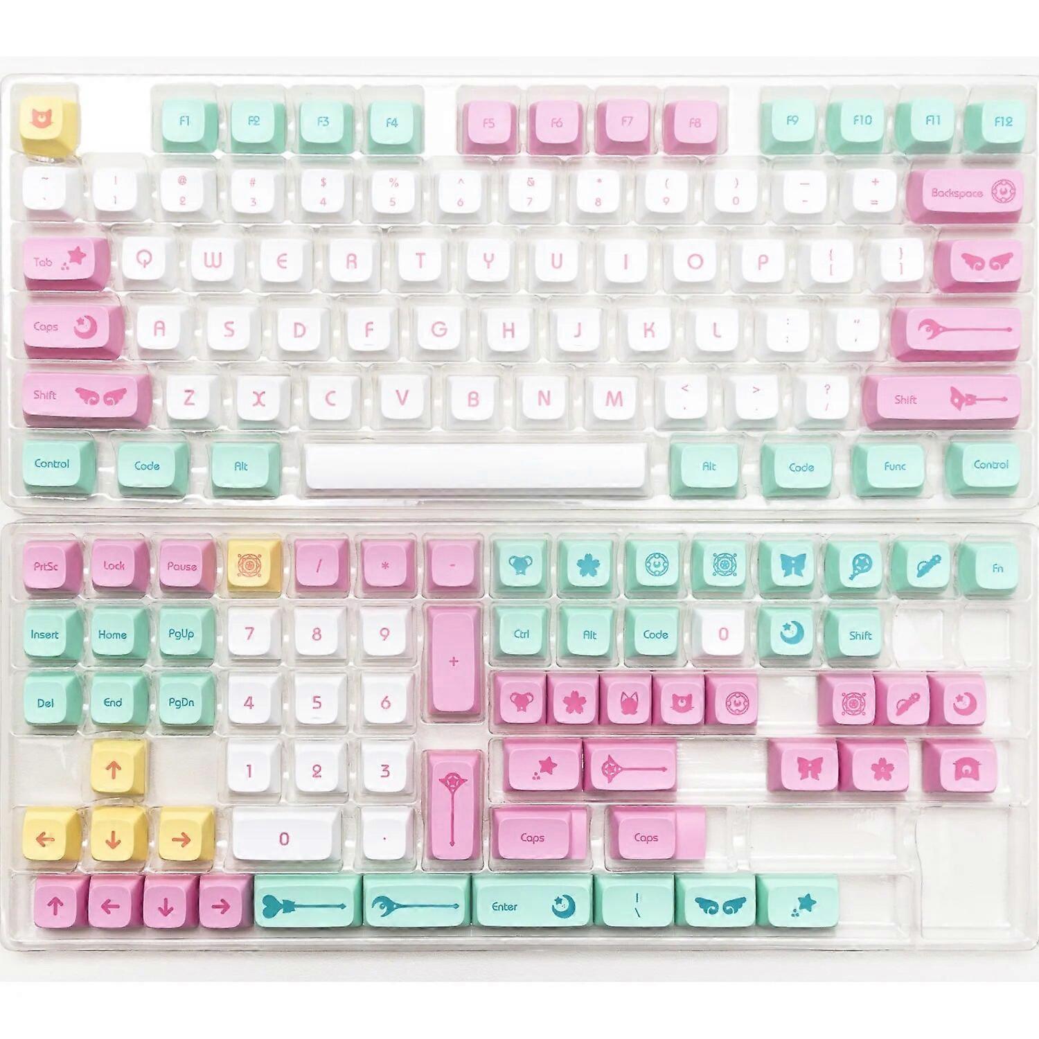 143 Keys Magical Girl Pink Keycap Cute keycaps XDA profile PBT Dye Sublimation Keycap For MX Switch Mechanical Keyboard Keycaps