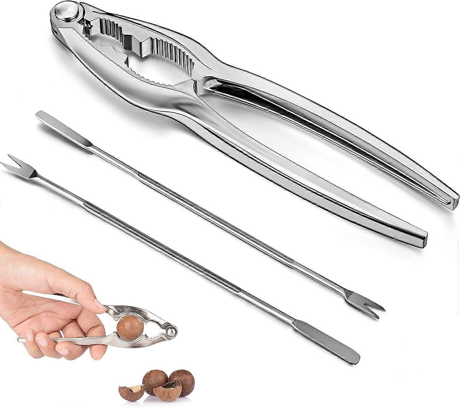 Stainless Steel Nut Cracker Set Lobster Cracker Crab Cracker Crab Claw(Silver,1Set)