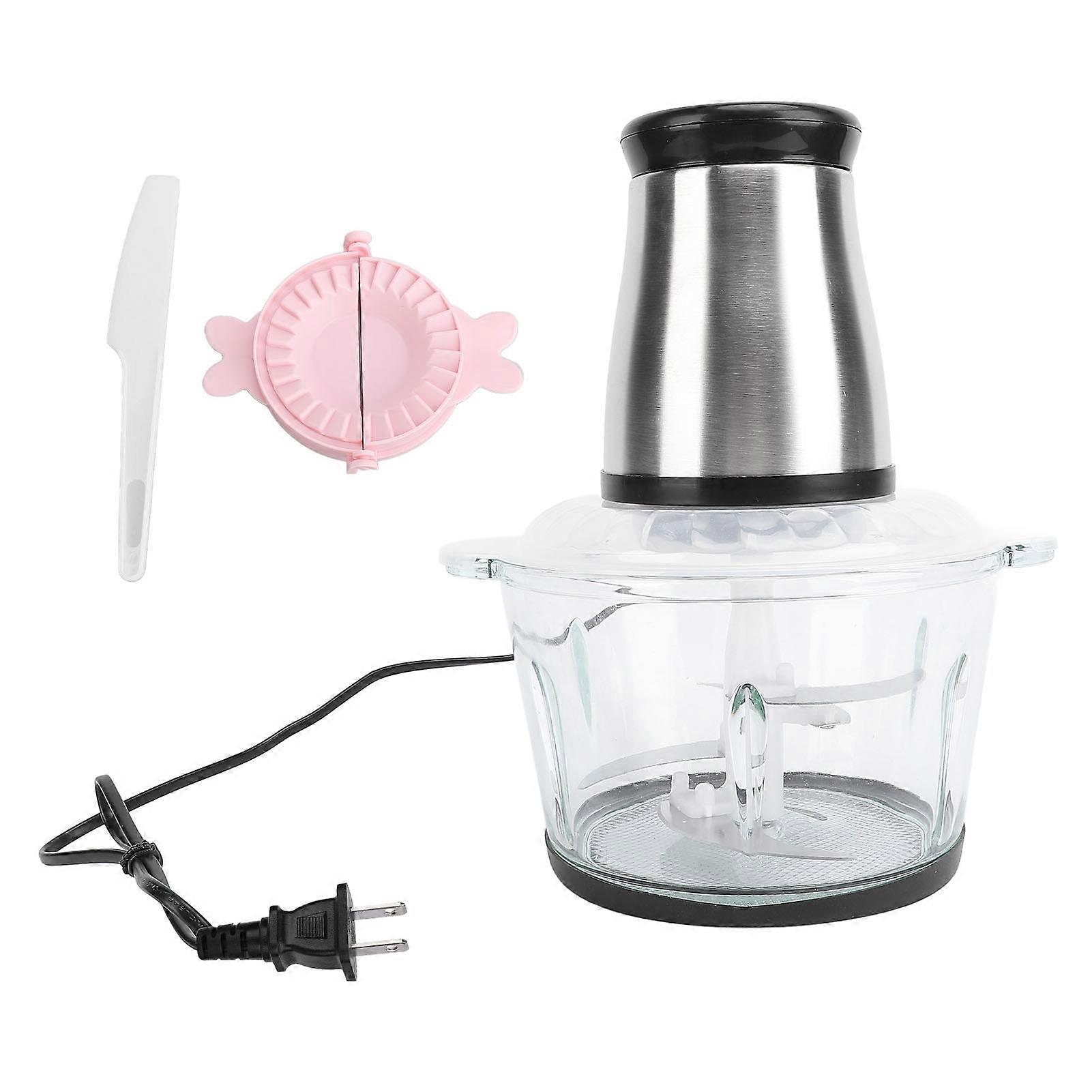 Electric Meat Grinder 200W 2L Stainless Steel Multifunctional Food Processor Meat Blender for Vegetables Fruits and Nuts US Plug 110V