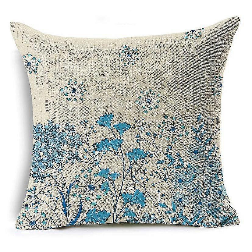 Flor Estilo lino Cojín Funda Sofá Almohadacubierta De Almohada Dormitorio