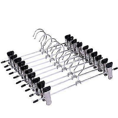 10pcs Stainless Steel Pants Hangers With Clips