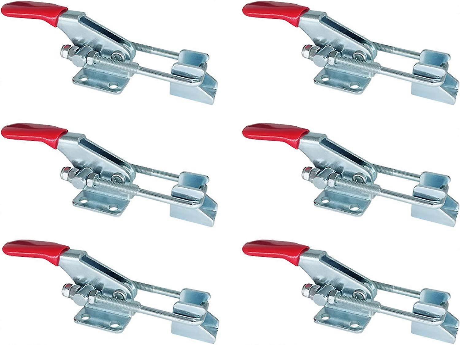 6 pcs Metal Clamp Fasten Latch Clamp Latches, with Adjustable Buckle for Cabinet, Door, Box (4-D-W)