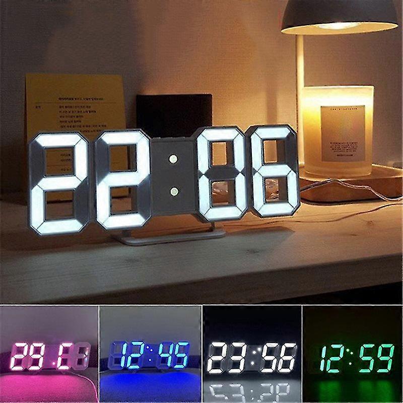 3d Led Dijital Saat Duvar Deco Parlayan Gece Modu Ayarlanabilir Elektronik Masa Saati Duvar Saati Dekorasyon Oturma Odası Led Saat