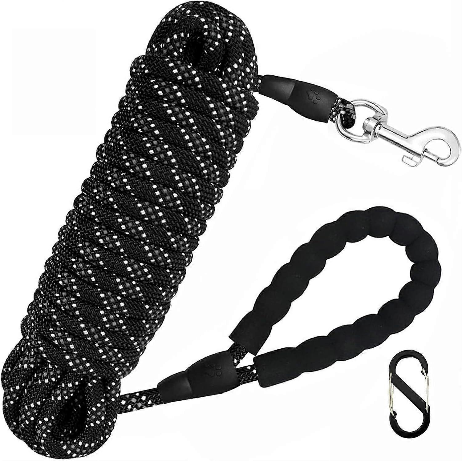 Reflective Nylon Rope Lead with Comfortable Padded Handle for Large Medium Small Dogs Walking