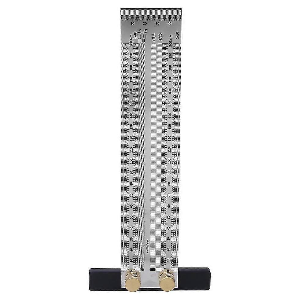 200mm Stainless Steel T Type Hole Ruler Scribing Gauge Woodworking Marking Tool
