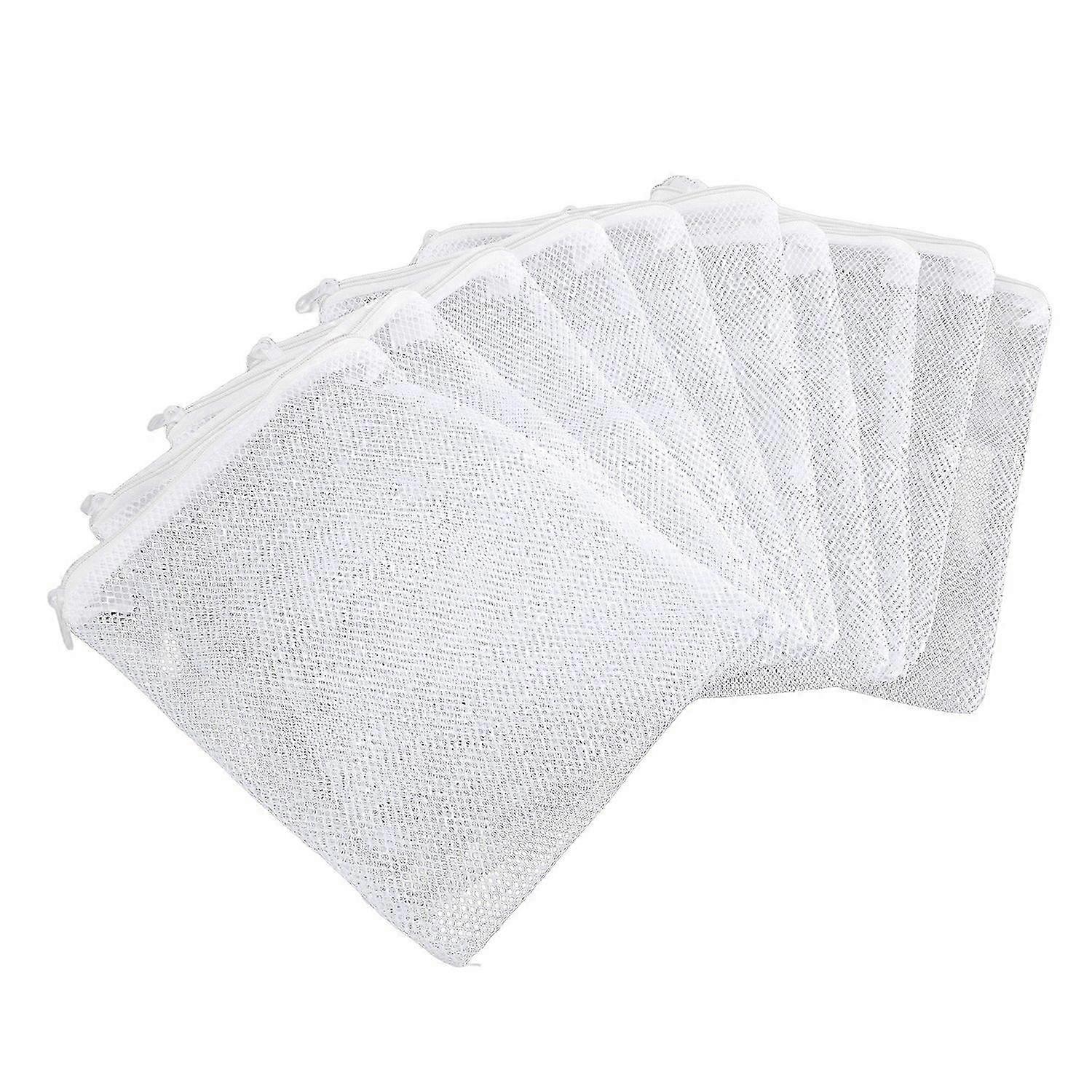 10pcs Aquarium Filter Media Bags Large Mesh Hole Fish Tank Filter Bag with Zipper for Granular Activ