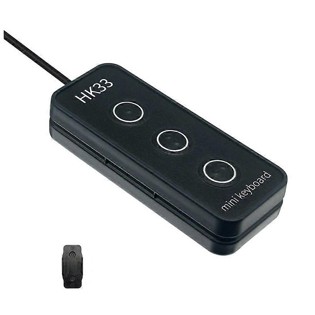 3 Key USB Macro Programming Key Keypad USB Keyboard Support Multiple Platform Portable Custom Mini Keyboard Black